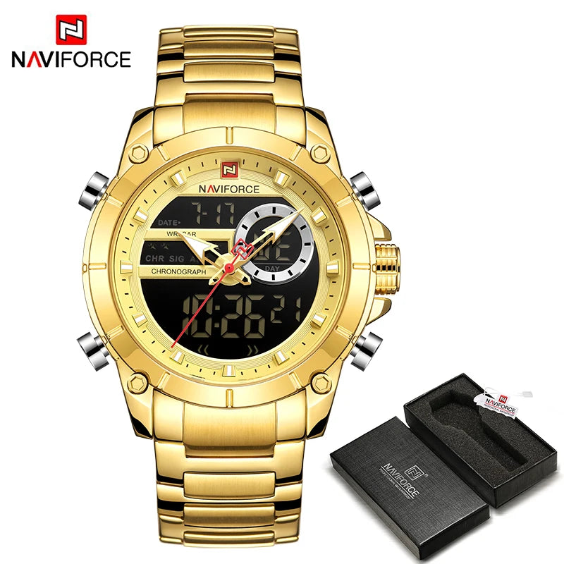 Relógio Esportivo Luxuoso NAVIFORCE 9163 – Elegância e Performance para Homens Exigentes

Descubra o equilíbrio perfeito entre estilo sofisticado e resistência robusta com o Relógio NAVIFORCE 9163. Projetado para homen