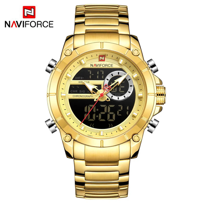 Relógio Esportivo Luxuoso NAVIFORCE 9163 – Elegância e Performance para Homens Exigentes

Descubra o equilíbrio perfeito entre estilo sofisticado e resistência robusta com o Relógio NAVIFORCE 9163. Projetado para homen