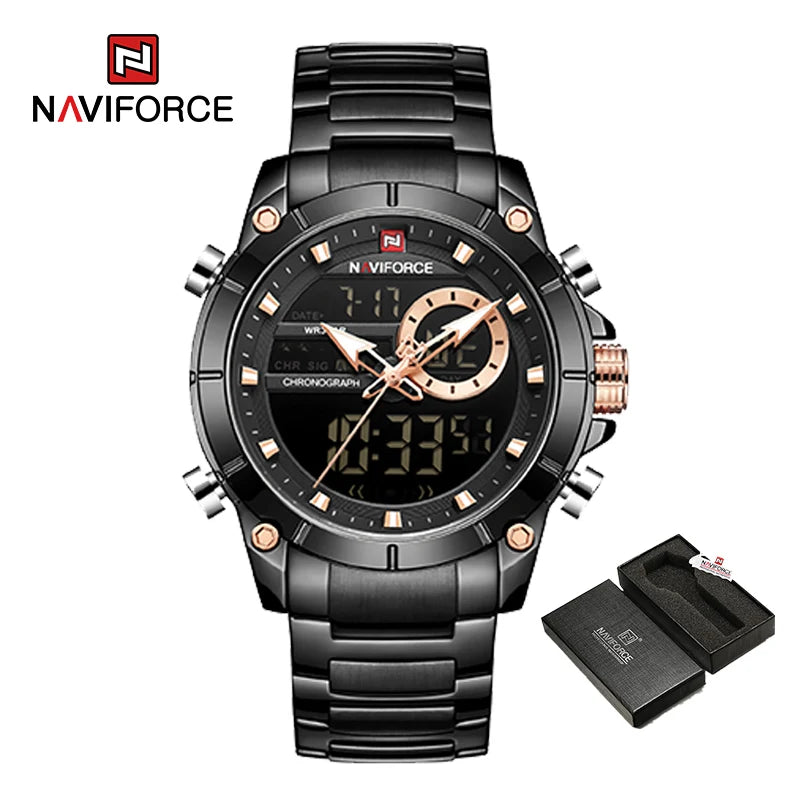 Relógio Esportivo Luxuoso NAVIFORCE 9163 – Elegância e Performance para Homens Exigentes

Descubra o equilíbrio perfeito entre estilo sofisticado e resistência robusta com o Relógio NAVIFORCE 9163. Projetado para homen