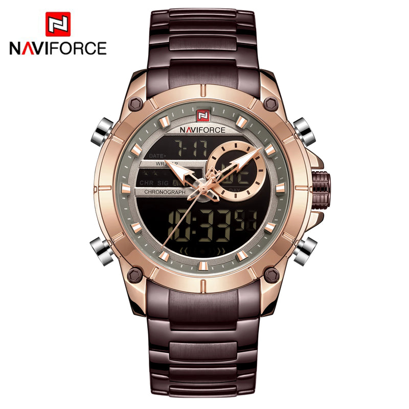 Relógio Esportivo Luxuoso NAVIFORCE 9163 – Elegância e Performance para Homens Exigentes

Descubra o equilíbrio perfeito entre estilo sofisticado e resistência robusta com o Relógio NAVIFORCE 9163. Projetado para homen
