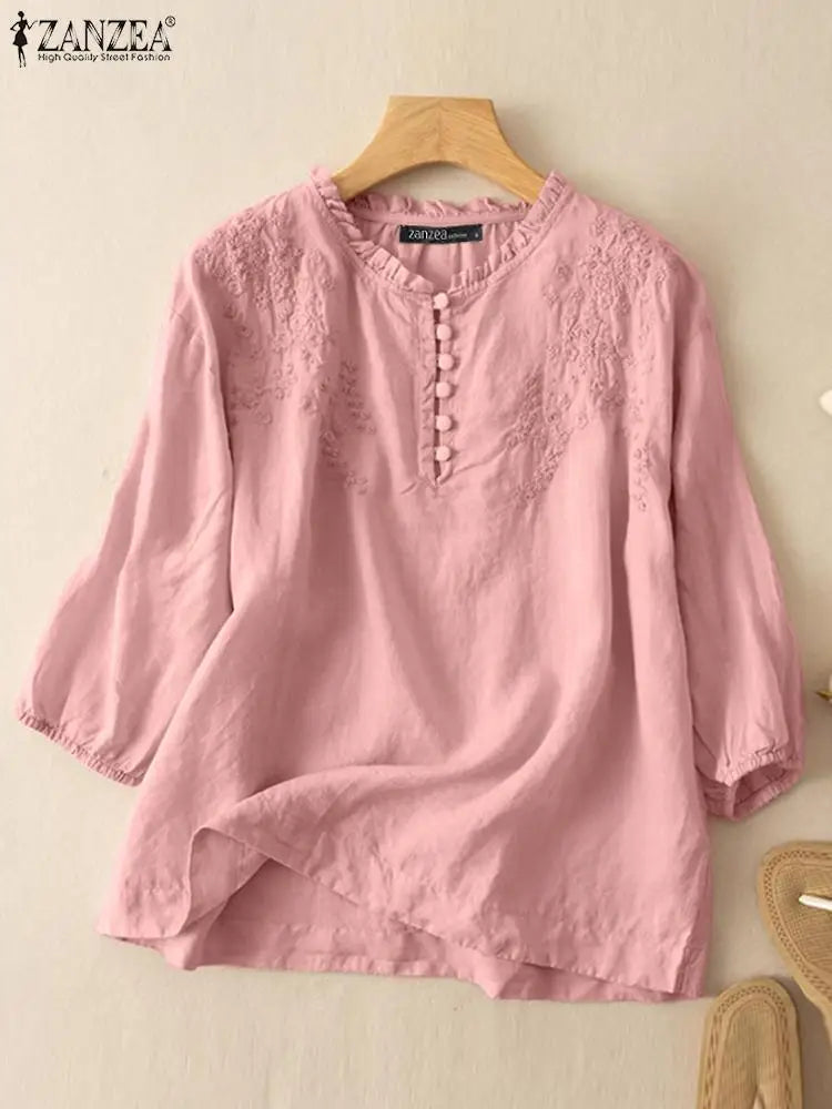 Blusa Feminina Elegante ZANZEA – Estilo Vintage de Verão
Descubra o charme atemporal com esta blusa feminina ZANZEA, perfeita para o verão! Com um design vintage sofisticado, esta peça é ideal para quem procura um visua