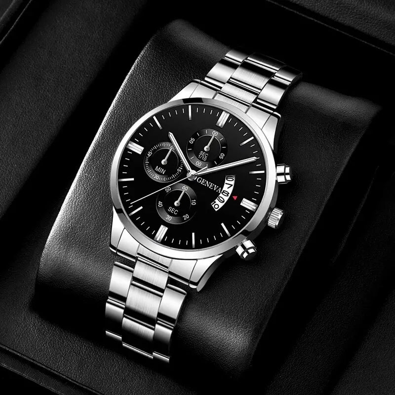 Relógio Masculino de Luxo com Calendário – Estilo e Sofisticação no Seu Pulso
Eleve o seu visual com este elegante relógio de pulso masculino, perfeito para negócios, eventos ou uso diário. Com mecanismo Quartz de al