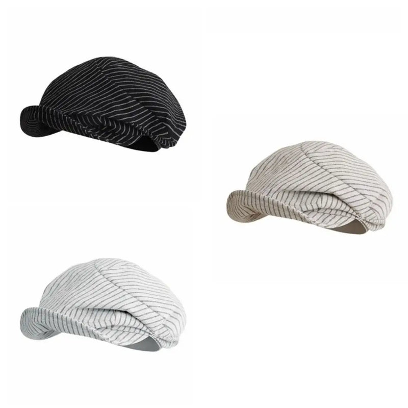 Boina Octogonal Casual em Algodão e Linho – Estilo Y2K Britânico
Adiciona um toque de elegância retro ao teu visual com esta boina listrada octogonal, inspirada no clássico estilo britânico de jornalista e pintor. Fabr