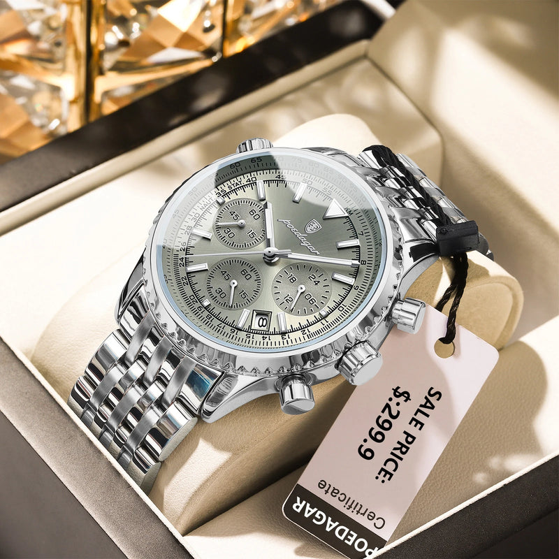 Relógio Masculino de Luxo POEDAGAR – Estilo Militar e Elegância em Aço Inoxidável
Destaque-se com o relógio POEDAGAR, uma combinação perfeita entre design sofisticado, durabilidade militar e funcionalidade premium.