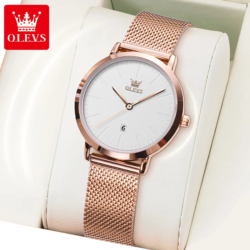 Relógio de Luxo Feminino OLEVS em Ouro Rosé – Elegância e Sofisticação no Seu Pulso
Descubra o charme atemporal do Relógio de Pulso OLEVS, desenhado especialmente para mulheres que valorizam a elegância discreta. Com