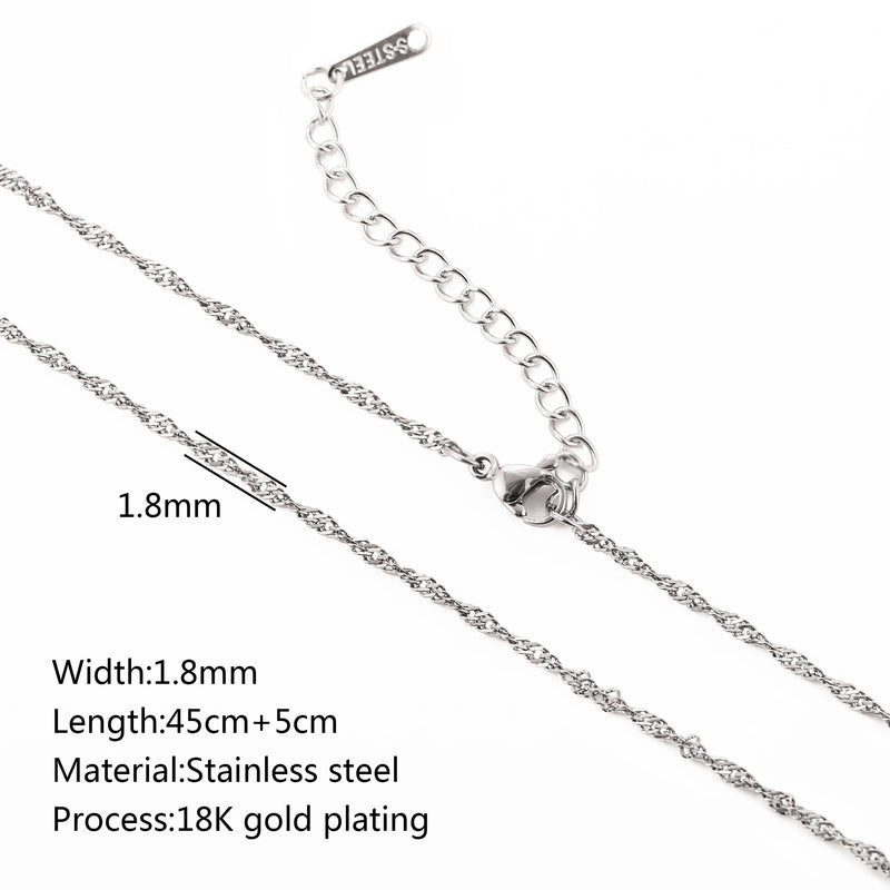 Colar em Aço Inoxidável Dourado 18K – Corrente Ajustável com Design Cruz, Cubana ou Ripple (5 unidades)
Eleve o estilo com este conjunto de colares premium em aço inoxidável, com revestimento PVD em dourado 18K, que ga