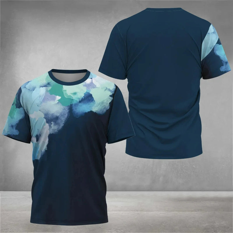 Camisa masculina de verão em poliéster leve e respirável, com mangas curtas e tecnologia de secagem rápida para máximo conforto nos dias quentes. Ideal para manter-te fresco, seco e elegante em qualquer ocasião casual.