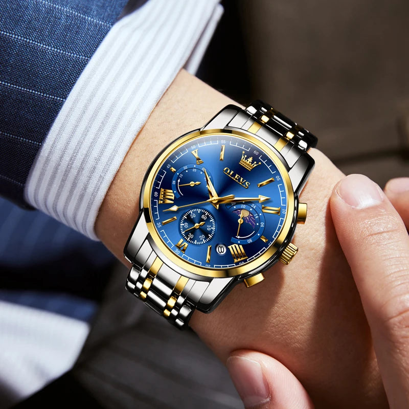 Relógio Masculino OLEVS Original – Elegância, Precisão e Exclusividade
Descubra o verdadeiro símbolo de sofisticação com o Relógio OLEVS Original. Equipado com movimento de quartzo de alta precisão, este relógio of