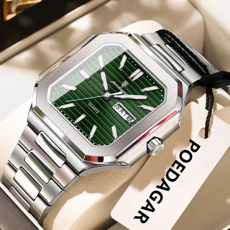 Relógio Masculino POEDAGAR Luxury Square
Elegância, Precisão e Estilo numa Só Peça

Descubra o equilíbrio perfeito entre sofisticação e funcionalidade com o relógio de pulso POEDAGAR Luxury Square. Com design moderno