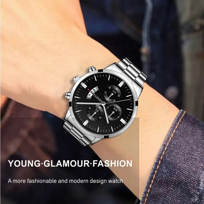 Relógio Masculino de Luxo com Calendário – Estilo e Sofisticação no Seu Pulso
Eleve o seu visual com este elegante relógio de pulso masculino, perfeito para negócios, eventos ou uso diário. Com mecanismo Quartz de al