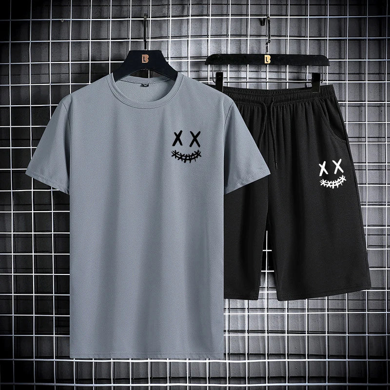 Conjunto Desportivo Masculino em Seda Gelada – Secagem Rápida, Conforto e Estilo Casual

Descubra o conforto e a leveza deste conjunto masculino composto por T-shirt de manga curta e calções. Fabricado em tecido de seda
