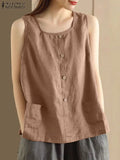 Blusa Feminina ZANZEA 2024 – Estilo Vintage & Conforto para o Verão
Descubra a combinação perfeita entre elegância e frescura com esta blusa sem mangas ZANZEA, ideal para os dias quentes de verão. Com um decote quadrad