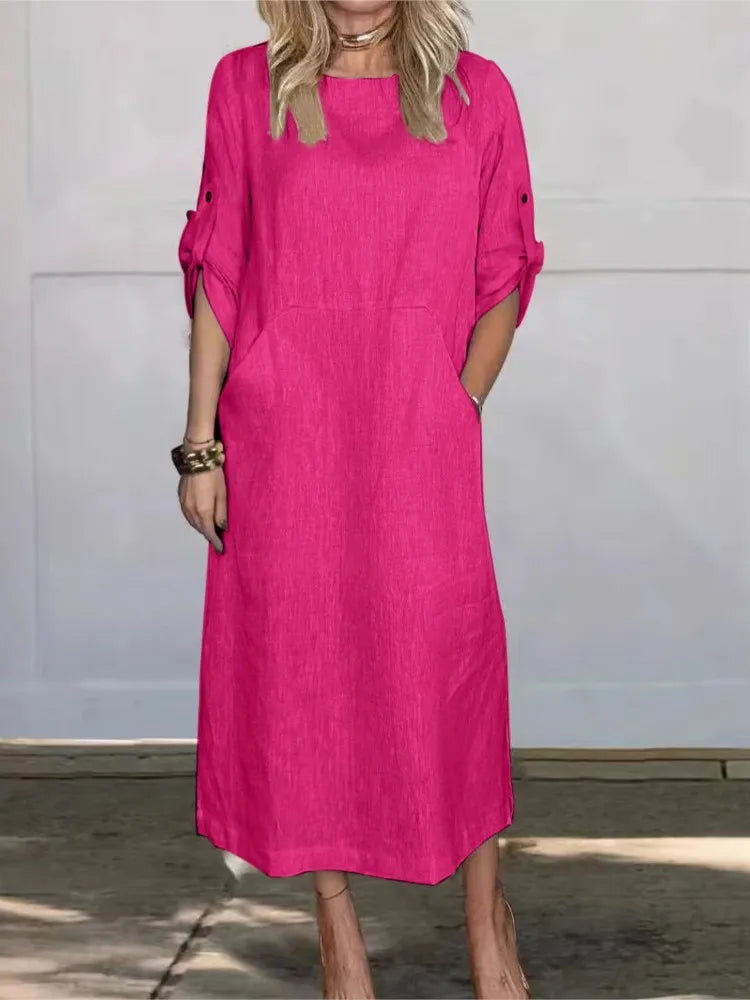 Vestido Casual Feminino 2024 – Algodão & Linho | Leve, Solto e Estiloso
Descubra o equilíbrio perfeito entre conforto e elegância com este vestido feminino casual de verão 2024. Feito em algodão e linho respirável, te