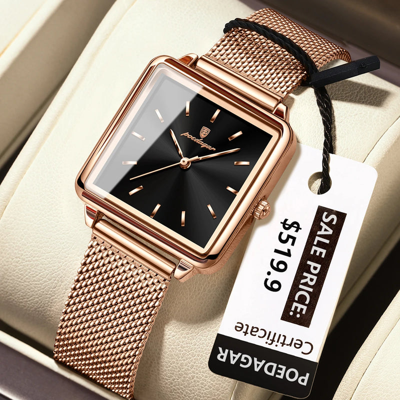 Relógio Feminino POEDAGAR – Elegância em Cada Detalhe
Descubra o charme sofisticado do Relógio POEDAGAR para Mulher, com design quadrado moderno e acabamento em malha de aço inoxidável. Este relógio combina perfeitame