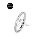 Piercing em Titânio G23 – Argola com Fecho Segmentado e Zircónia CZ (16G)
Versátil e elegante, este piercing é ideal para nariz, cartilagem da orelha, trágus, hélice e daith. Fabricado em titânio cirúrgico G23 — r