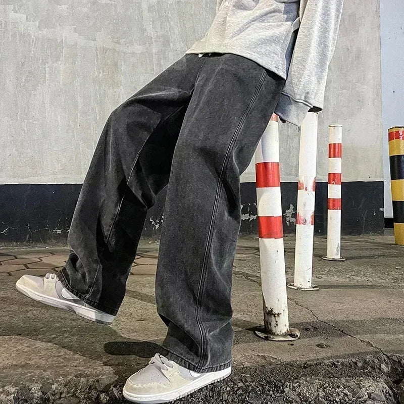 Calças Jeans Masculinas Largas Streetwear 2025 – Estilo Coreano Moderno
Descubra o conforto e a atitude das calças jeans largas, inspiradas na moda coreana que domina as ruas em 2025. Com corte reto e perna larga, estas c