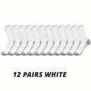 Meias de Ginástica Masculinas para Exterior 6/12 Pares — Alta Qualidade, Confortáveis e Macias, com Sola Antiderrapante, Tamanho Grande, Novo Estilo