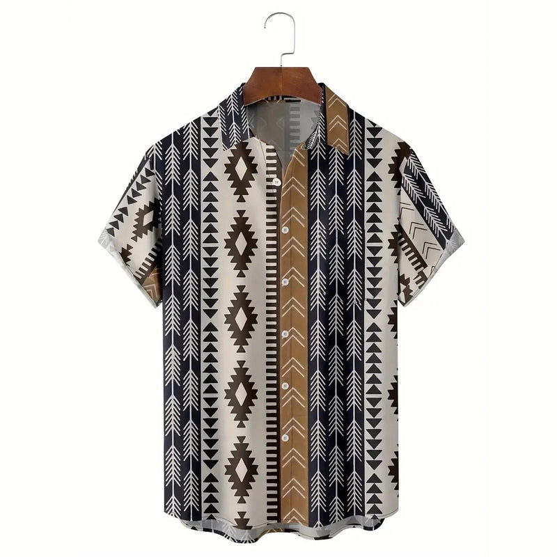 Camisa Masculina Estilo Havaiano com Estampa Étnica – Verão Casual Oversized
Destaque-se com esta camisa masculina de verão, perfeita para quem procura conforto e estilo com um toque ousado.
Com estampa gráfica étnica