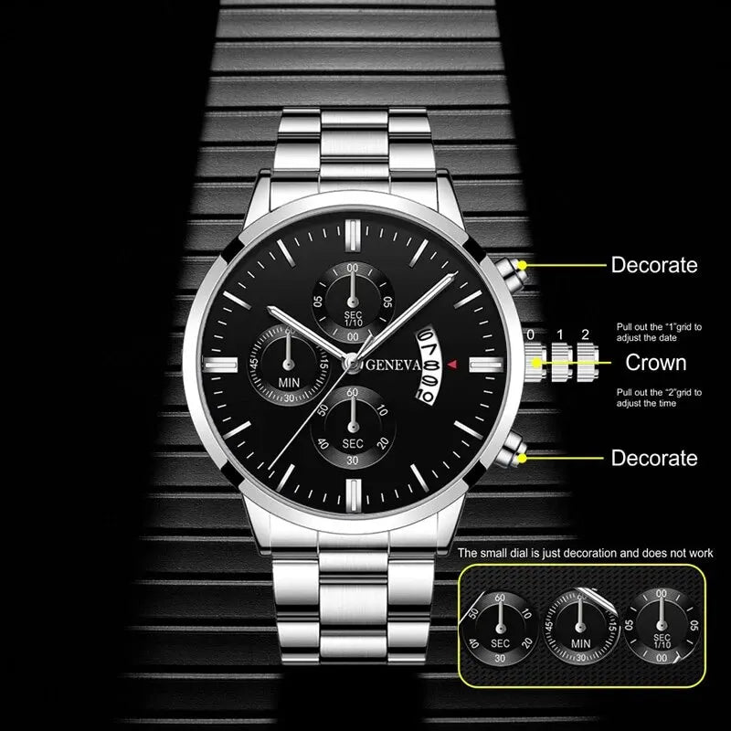 Relógio Masculino de Luxo com Calendário – Estilo e Sofisticação no Seu Pulso
Eleve o seu visual com este elegante relógio de pulso masculino, perfeito para negócios, eventos ou uso diário. Com mecanismo Quartz de al