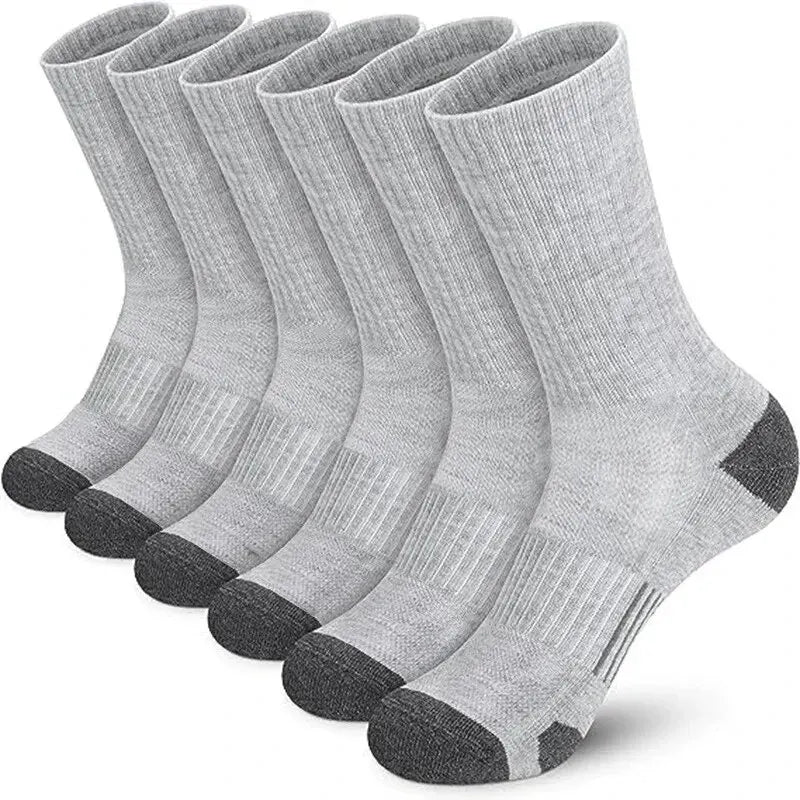 Meias de Ginástica Masculinas para Exterior 6/12 Pares — Alta Qualidade, Confortáveis e Macias, com Sola Antiderrapante, Tamanho Grande, Novo Estilo