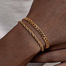 Conjunto de 2 Pulseiras Masculinas – Estilo Cubano Premium
Complete o visual com este conjunto de 2 pulseiras de corrente para homem, disponíveis nas elegantes cores Prata, Ouro e Preto.
Fabricadas em aço inoxidável de a