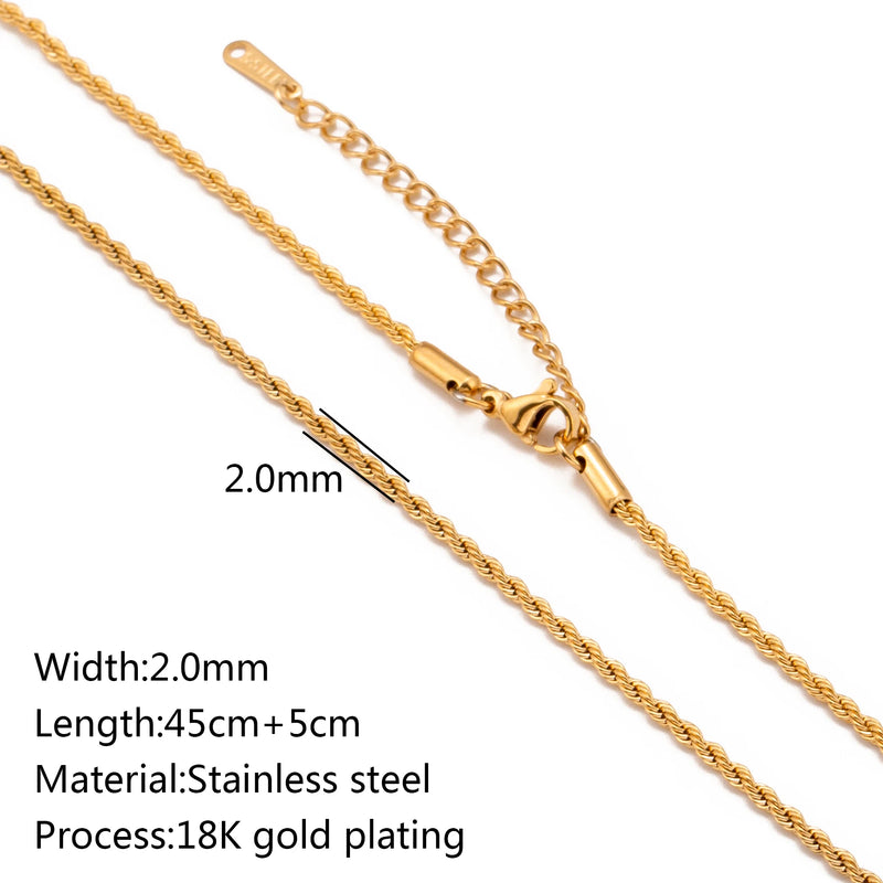 Colar em Aço Inoxidável Dourado 18K – Corrente Ajustável com Design Cruz, Cubana ou Ripple (5 unidades)
Eleve o estilo com este conjunto de colares premium em aço inoxidável, com revestimento PVD em dourado 18K, que ga