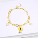 Pulseira Botânica de Cristal com Girassol e Zircónia Estrela
Descubra o encanto natural desta pulseira ajustável, inspirada na beleza dos girassóis e no brilho das estrelas.
Com detalhes delicados em cristal completo e zi