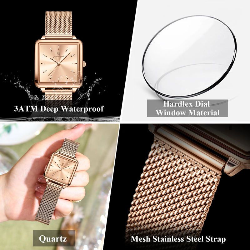 Relógio Feminino POEDAGAR – Elegância em Cada Detalhe
Descubra o charme sofisticado do Relógio POEDAGAR para Mulher, com design quadrado moderno e acabamento em malha de aço inoxidável. Este relógio combina perfeitame