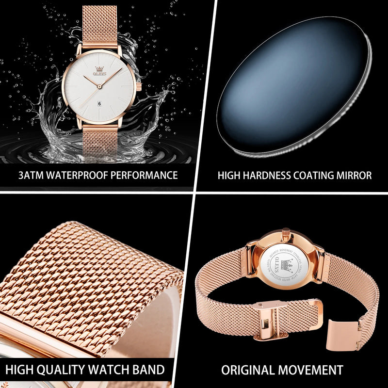 Relógio de Luxo Feminino OLEVS em Ouro Rosé – Elegância e Sofisticação no Seu Pulso
Descubra o charme atemporal do Relógio de Pulso OLEVS, desenhado especialmente para mulheres que valorizam a elegância discreta. Com