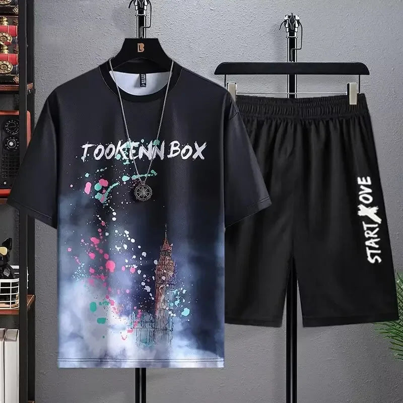 Conjunto Desportivo Masculino em Seda Gelada – Secagem Rápida, Conforto e Estilo Casual

Este conjunto inclui uma T-shirt de manga curta e shorts, fabricados em tecido de seda gelada que proporciona sensação refrescante