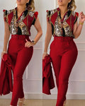 Conjunto Feminino Elegante 2 Peças – Verão Estampado com Decote em V e Calças com Cinto
Atualize o seu guarda-roupa com este conjunto feminino elegante e versátil, perfeito para os dias quentes de verão.
A parte superi
