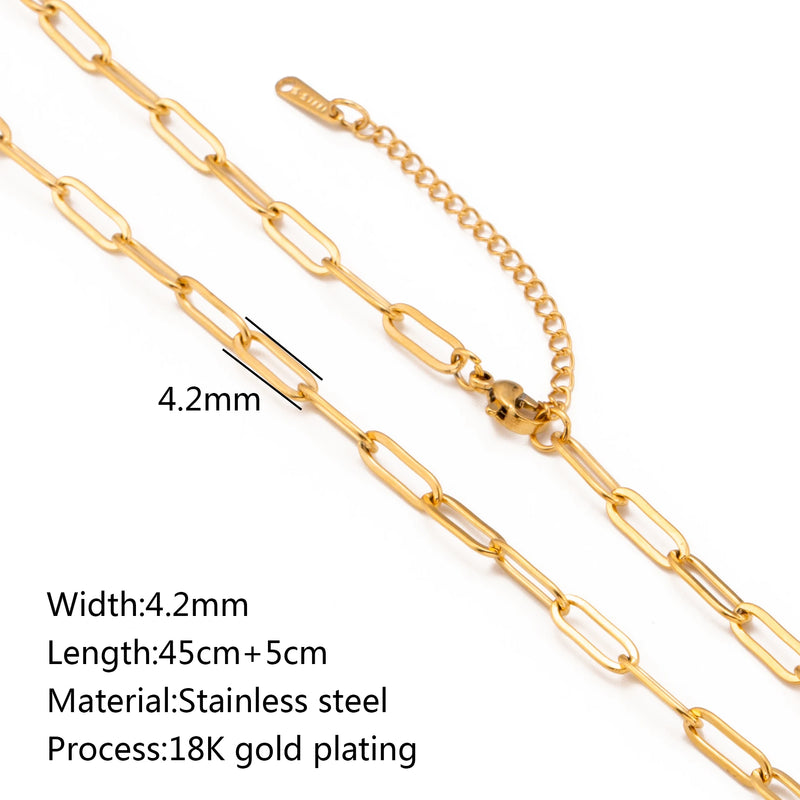 Colar em Aço Inoxidável Dourado 18K – Corrente Ajustável com Design Cruz, Cubana ou Ripple (5 unidades)
Eleve o estilo com este conjunto de colares premium em aço inoxidável, com revestimento PVD em dourado 18K, que ga