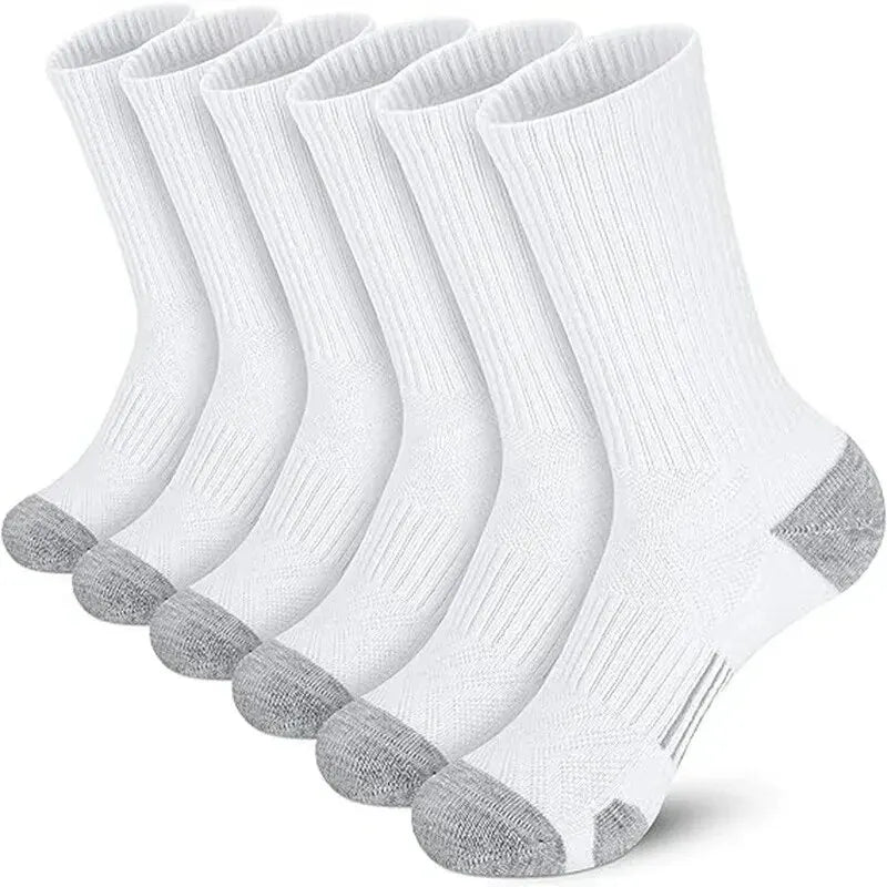 Meias de Ginástica Masculinas para Exterior 6/12 Pares — Alta Qualidade, Confortáveis e Macias, com Sola Antiderrapante, Tamanho Grande, Novo Estilo