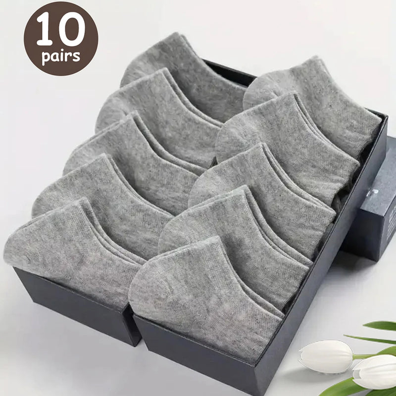 Kit com 10/20/30/40/50 Pares de Meias Masculinas de Cano Baixo – Ultra Respiráveis, Antitranspirantes e Ideais para o Verão
Descubra o conforto absoluto com estas meias de cano baixo, perfeitas para o dia a dia, treino ou