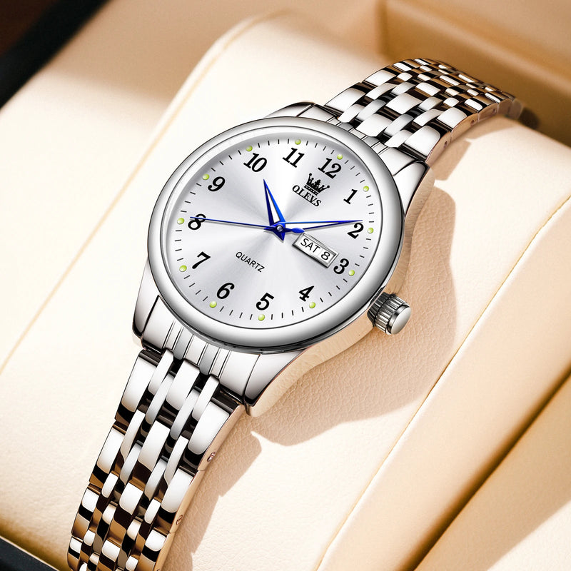 Relógio Feminino OLEVS – Luxo, Elegância e Tendência num Só Acessório
Descubra o Relógio de Quartzo OLEVS para Mulheres, um modelo sofisticado que combina design elegante com durabilidade em aço inoxidável. Ideal pa