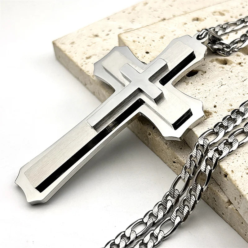 Colar Cruz Cristã Grande em Aço Inoxidável – Unissexo | Estilo Clássico & Moderno
Descubra a força e o simbolismo deste colar com pingente de cruz cristã de tamanho grande, desenhado em aço inoxidável de alta durabi