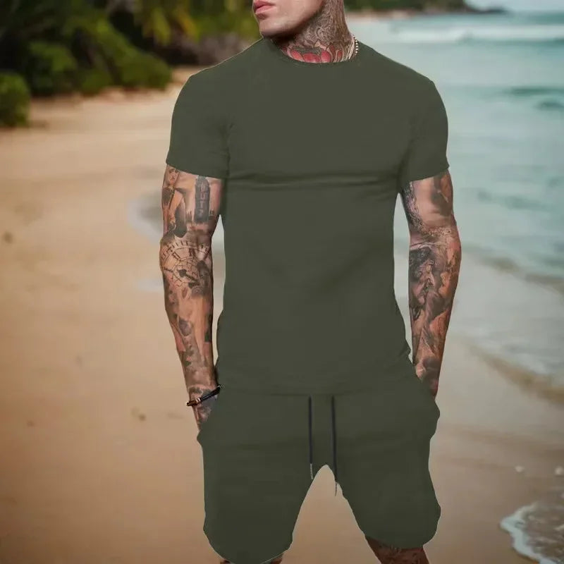 Conjunto masculino de verão 2025 – Camisa de manga curta e calções desportivos
Desenhado para homens ativos, este conjunto combina estilo e conforto com tecidos respiráveis e de secagem rápida. Ideal para os dias quent