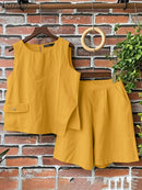 Conjunto de Verão ZANZEA 2 Peças – Blusa Irregular + Calções | Look Casual e Leve para os Dias Quentes
Descobre o conjunto perfeito para este verão! O Conjunto ZANZEA 2025 traz um design moderno com blusa sem mangas de