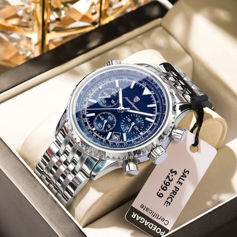 Relógio Masculino de Luxo POEDAGAR – Estilo Militar e Elegância em Aço Inoxidável
Destaque-se com o relógio POEDAGAR, uma combinação perfeita entre design sofisticado, durabilidade militar e funcionalidade premium.