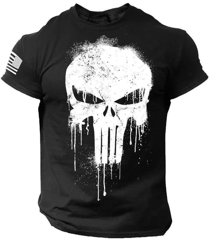 Camiseta Masculina de Verão Estilo Militar – Estampa 3D de Caveira
Design ousado, conforto total.
Esta camiseta masculina combina o visual militar patriótico com uma impressionante estampa 3D de caveira, ideal para quem g