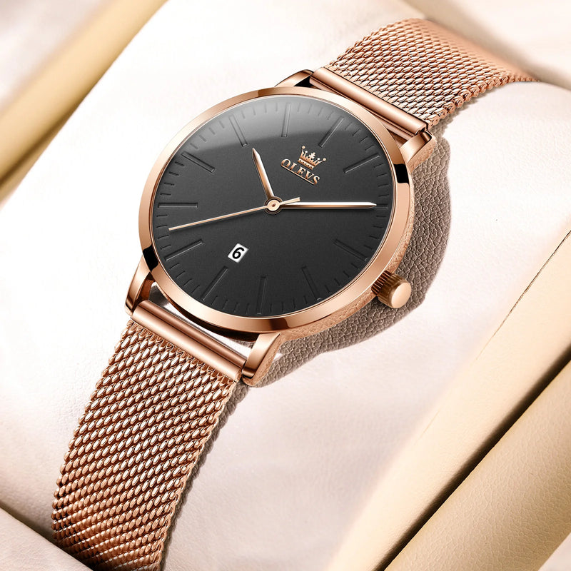 Relógio de Luxo Feminino OLEVS em Ouro Rosé – Elegância e Sofisticação no Seu Pulso
Descubra o charme atemporal do Relógio de Pulso OLEVS, desenhado especialmente para mulheres que valorizam a elegância discreta. Com