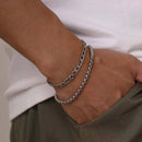 Conjunto Masculino de Pulseiras – 2 Peças em Aço Inoxidável
Eleva o teu estilo com este conjunto exclusivo de pulseiras masculinas em aço inoxidável. Inclui:

Pulseira Corrente Box (4mm) – discreta, moderna e versát