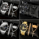 Conjunto Masculino de Relógios Elegantes – 4 Peças
Adicione estilo e sofisticação ao seu visual com este exclusivo kit de 4 relógios analógicos de quartzo, perfeitos para qualquer ocasião. Cada peça combina design m