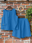 Conjunto de Verão ZANZEA 2 Peças – Blusa Irregular + Calções | Look Casual e Leve para os Dias Quentes
Descobre o conjunto perfeito para este verão! O Conjunto ZANZEA 2025 traz um design moderno com blusa sem mangas de