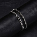 Conjunto Masculino de Pulseiras – 2 Peças em Aço Inoxidável
Eleva o teu estilo com este conjunto exclusivo de pulseiras masculinas em aço inoxidável. Inclui:

Pulseira Corrente Box (4mm) – discreta, moderna e versát