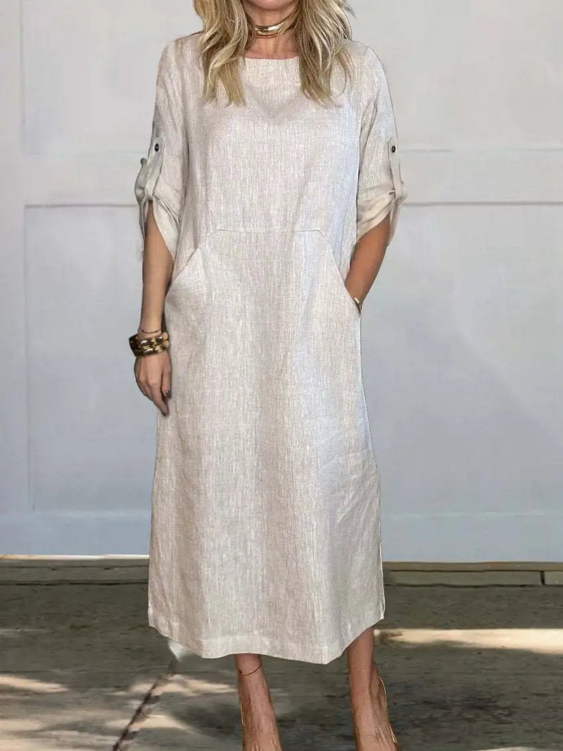 Vestido Casual Feminino 2024 – Algodão & Linho | Leve, Solto e Estiloso
Descubra o equilíbrio perfeito entre conforto e elegância com este vestido feminino casual de verão 2024. Feito em algodão e linho respirável, te