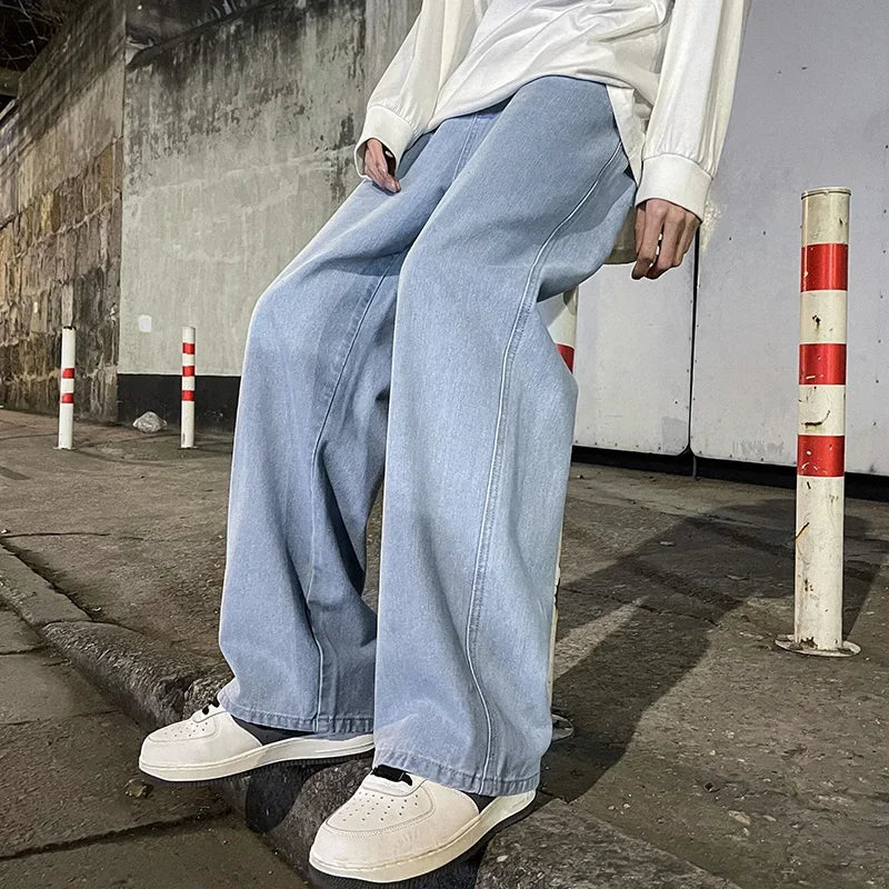 Calças Jeans Masculinas Largas Streetwear 2025 – Estilo Coreano Moderno
Descubra o conforto e a atitude das calças jeans largas, inspiradas na moda coreana que domina as ruas em 2025. Com corte reto e perna larga, estas c