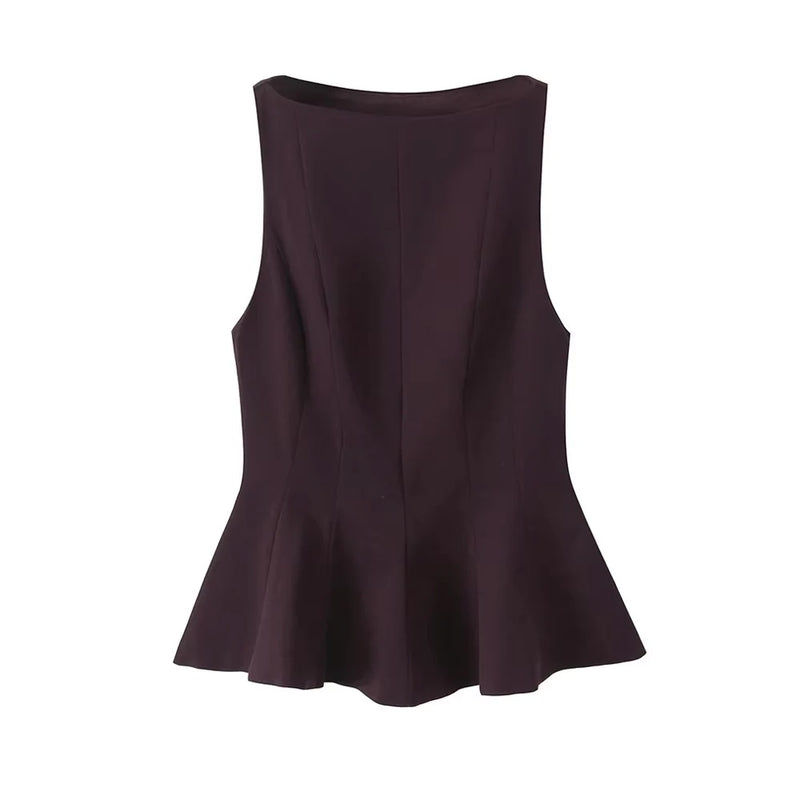 Top Feminino Elegante com Folhos TRZA – Sem Mangas, Decote Redondo, Fecho Lateral
Descubra o equilíbrio perfeito entre elegância e conforto com as blusas TRZA. Este modelo sem mangas, com folhos delicados, decote redondo