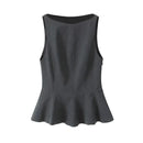 Top Feminino Elegante com Folhos TRZA – Sem Mangas, Decote Redondo, Fecho Lateral
Descubra o equilíbrio perfeito entre elegância e conforto com as blusas TRZA. Este modelo sem mangas, com folhos delicados, decote redondo