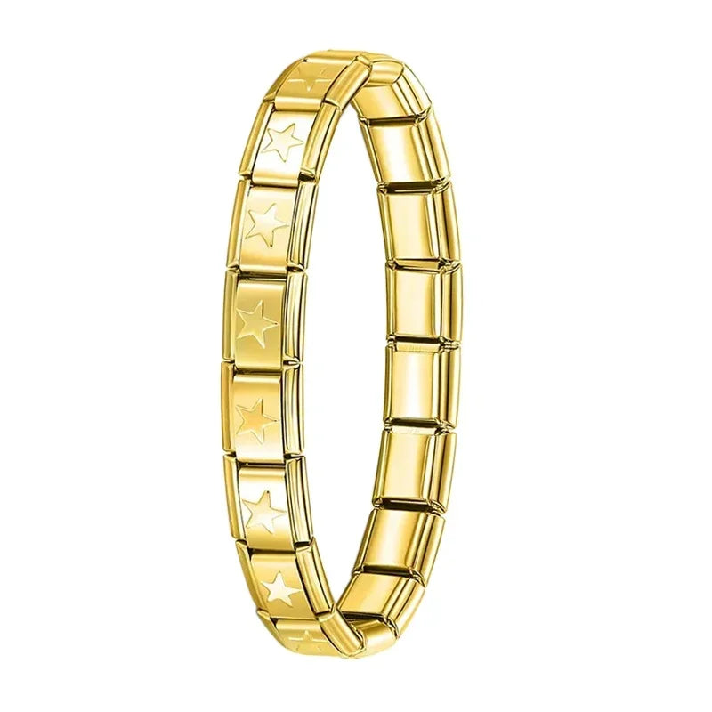 Pulseira Italiana Elástica com Charme – Hapiship
Estilo clássico com um toque moderno

Descubra a elegância atemporal da pulseira de charme italiana Hapiship, com design elástico e acabamento refinado em aço inoxidáve